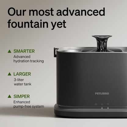 PETLIBRO Upgrade Cat Water Fountain Stainless Steel Tray, Dockstream 2 Cat Fountain Indoor, 3L/101oz