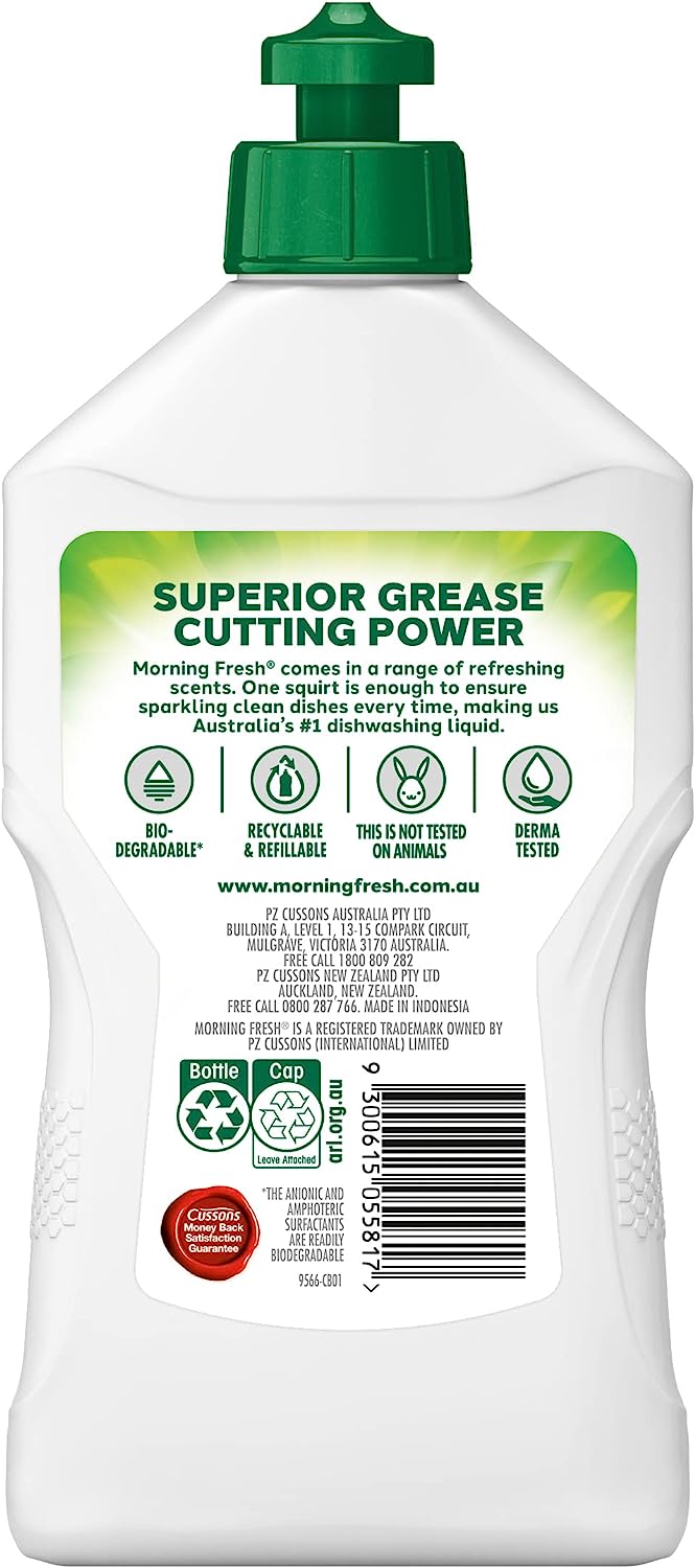 Morning Fresh Original Superior Grease Cutting Power Dishwashing Liquid 400 ml (Pack of 12)