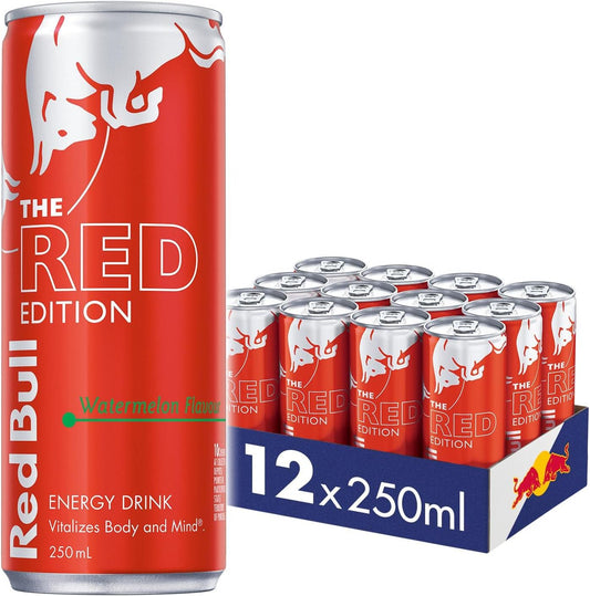 Red Bull Energy Drink, Red Edition, Watermelon Flavour, 250ml* 12 Pack