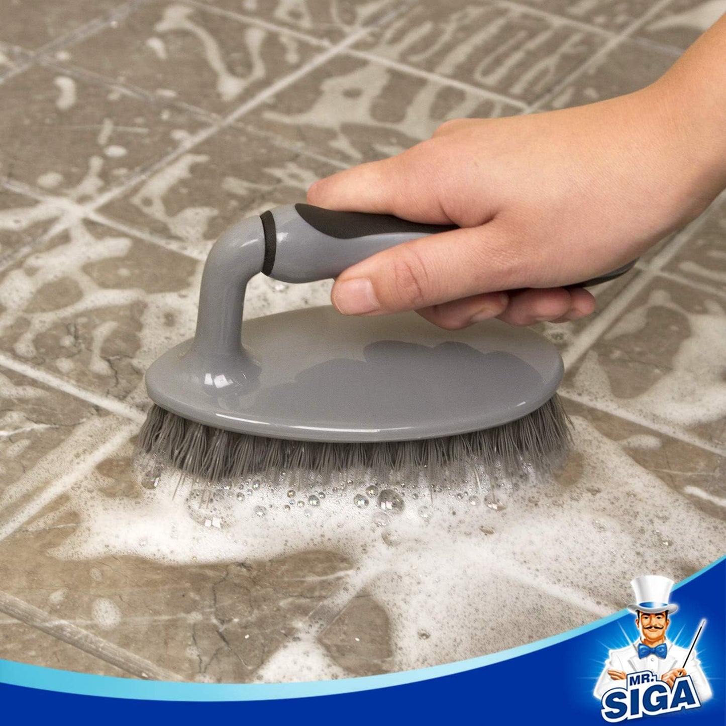 MR.SIGA Heavy Duty Scrub Brush with Comfortable Grip 2-Pack