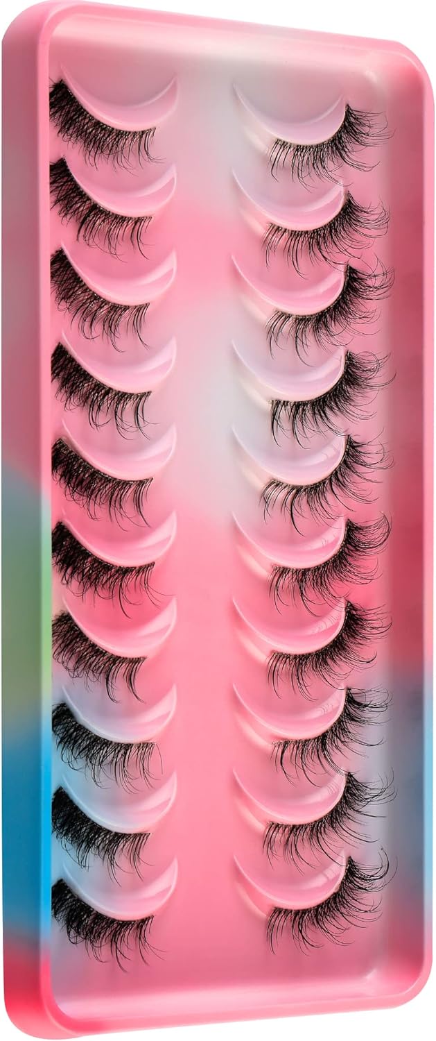 False Lashes Russian Strip Lashes Fluffy D Curl False Eyelashes Natural Lashes Strips Curl Fake Lashes Pack Volume Eye Lashes Multipack (AF43)