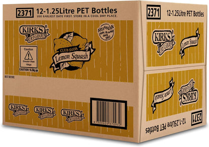 Kirks Lemon Squash Flavoured Soft Drink Multipack Bottles 12 x 1.25L