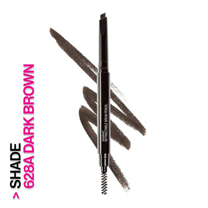 Wet n Wild Ultimate Eyebrow Retractable Definer Pencil, Medium Brown, Dual-Sided Brow Brush, Fine Tip, Shapes, Defines, Fills Brow Makeup