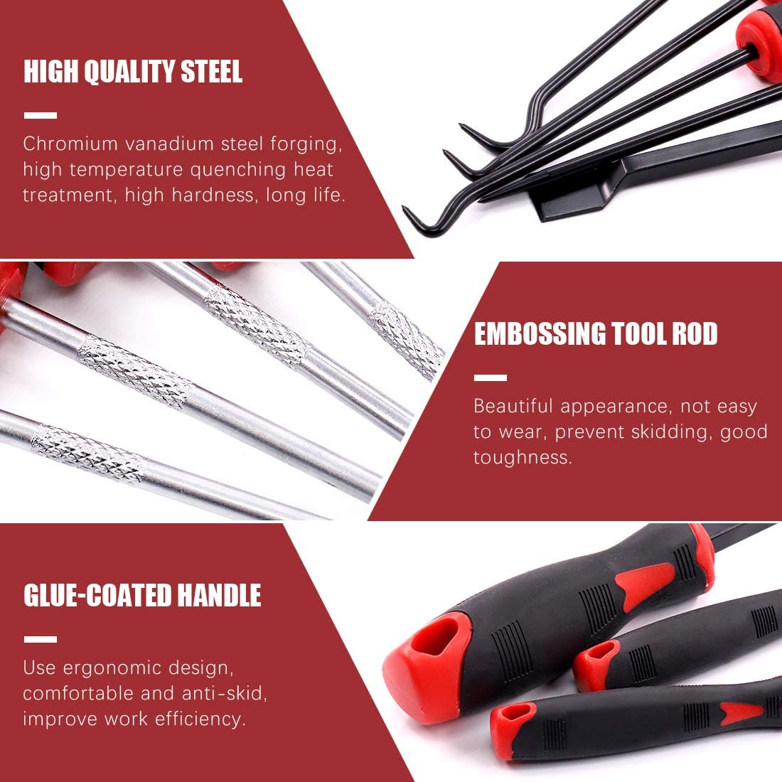 9Pcs Long Hook and Pick Set with Magnetic Telescoping Pick Up Tool Kit