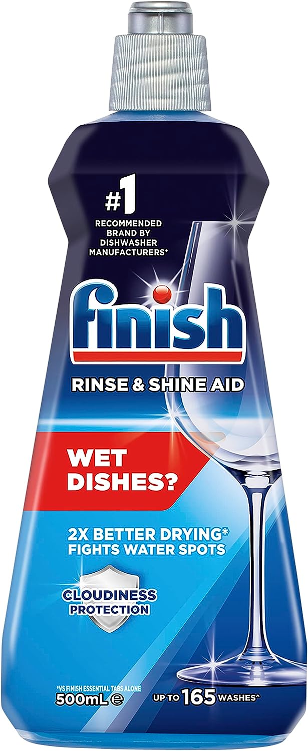 Finish Dishwashing Rinse Aid, Regular Liquid, 500mL (Pack of 6)