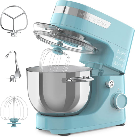 Stand Mixer, whall 12-Speed Tilt-Head Kitchen Mixer,for Baking Bread,Cakes,Cookie,Pizza,Salad, Electric Food Mixer with Dough Hook/Wire Whip/Beater, Stainless Steel Bowl, (blue)
