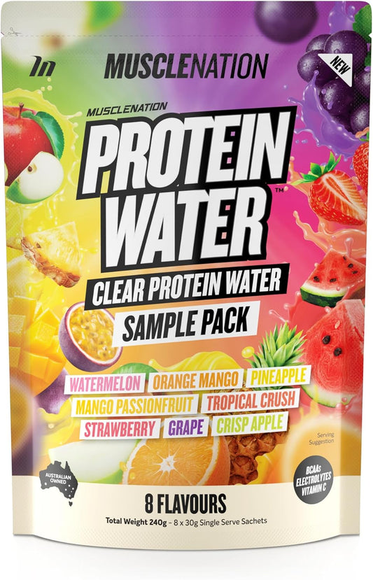 Muscle Nation Protein Water Variety Pack - 8 x 30g