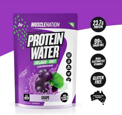 Muscle Nation Grape Protein Water 750g (25 Serves)