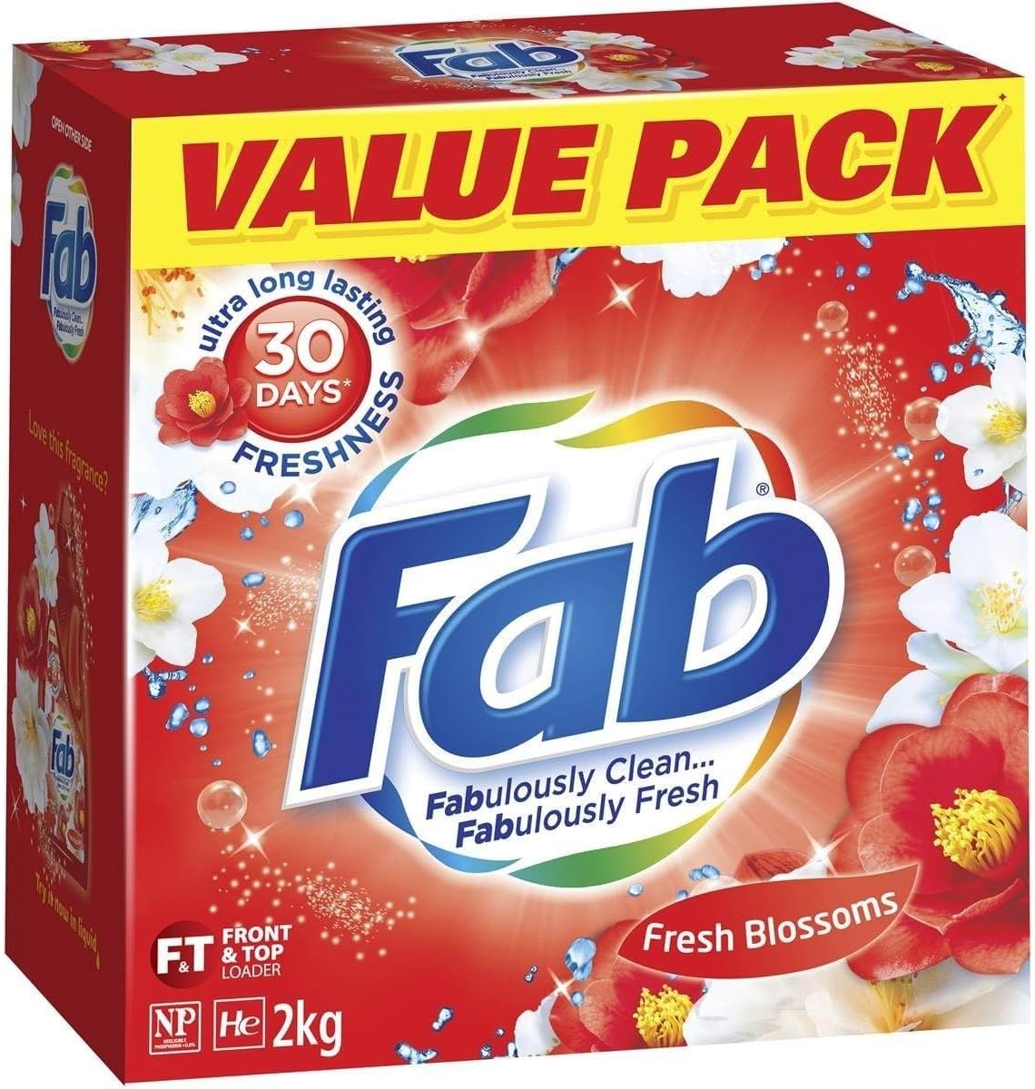 Fab Fresh Blossoms Front and Top Loader Laundry Powder Detergent 2 kg