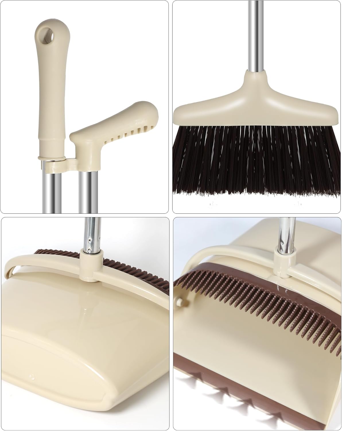 AVITONG Extendable 137CM Indoor Broom and Dustpan Set