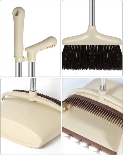 AVITONG Extendable 137CM Indoor Broom and Dustpan Set