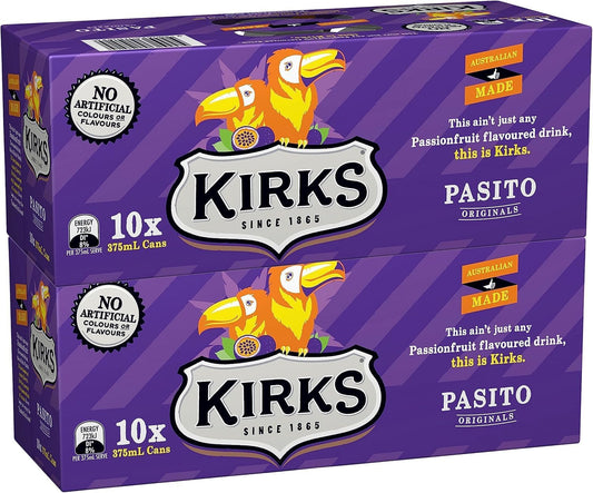 Kirks Pasito Soft Drink Multipack Cans 20 x 375 mL