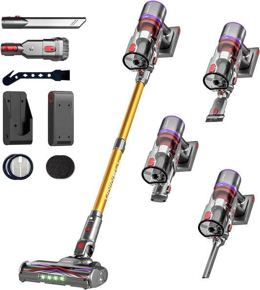 UNINELL Cordless Vacuum Cleaner, 550W 48KPA 65Mins Vacuum Cleaners with LED Screen, Self-Standing Cordless Vacuum, Rechargeable, Anti-Tangle for Home/Pet Hair/Carpet