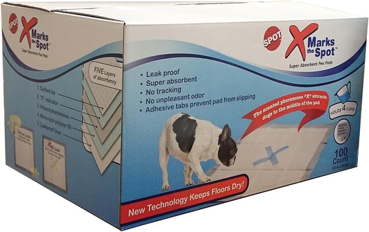 The Spot Extra Absorbent Pee Pads | Puppy Pads | Puppy Pads with Adhesive | Training Pads | Dog Pads | Dog Pee Pads | Dog Potty Pads | Adhesive Strips | 22"X22" | 100 CT,White