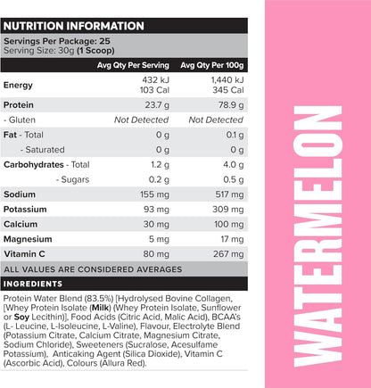 Muscle Nation Watermelon Protein Water 750g (25 Serves)