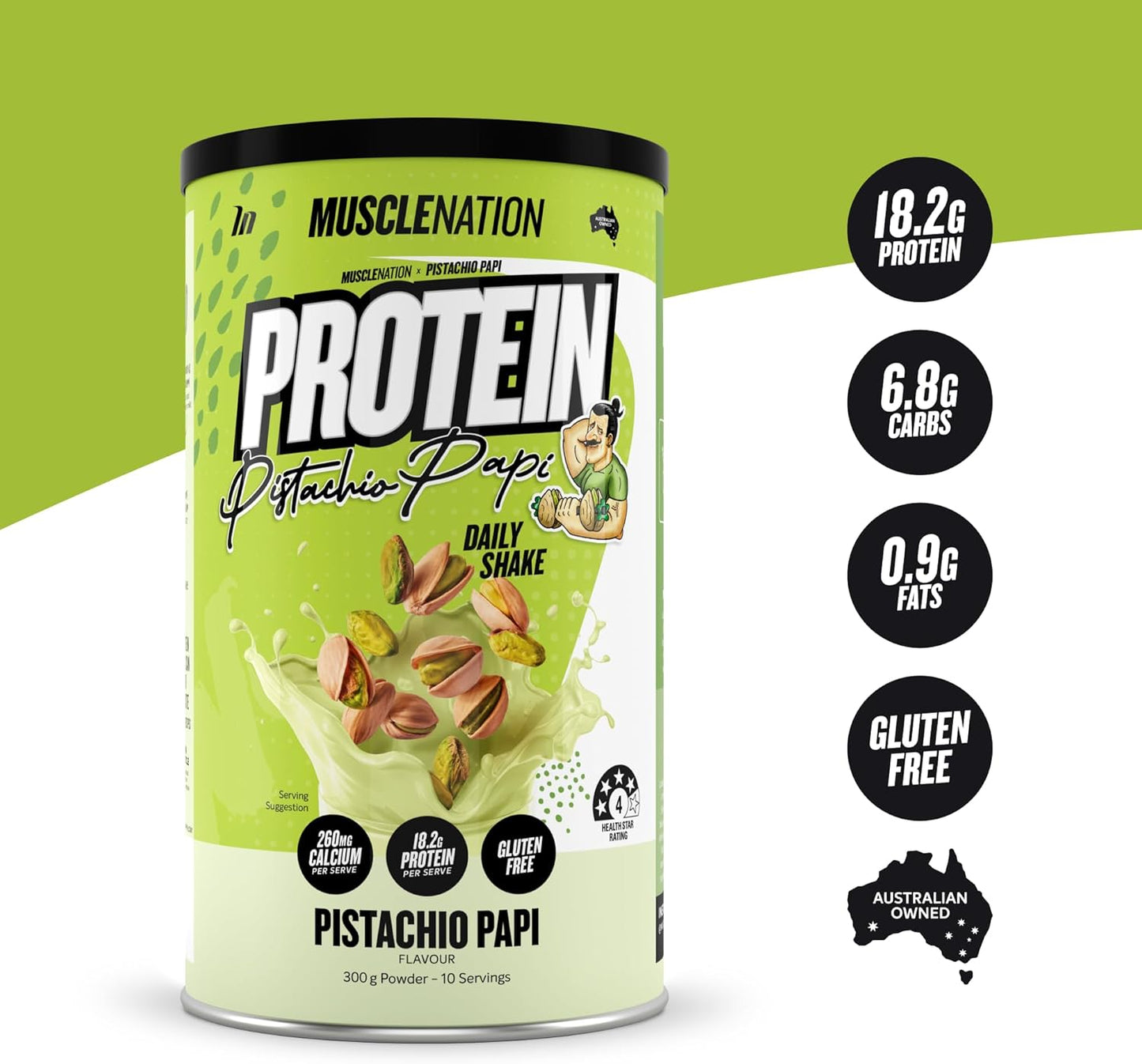 Muscle Nation Pistachio Papi Daily Shake 300g (10 Serves)