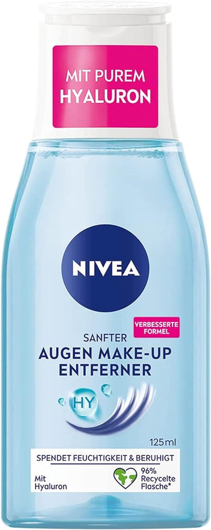 NIVEA Gentle Eye Make-Up Remover (125 ml), Non-Greasy Makeup Remover of eye makeup