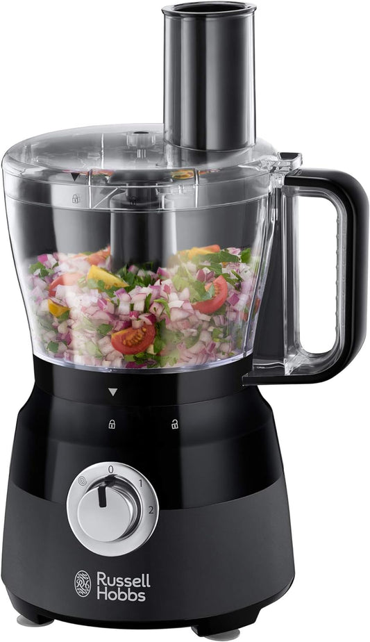 Russell Hobbs RHFP5BLK, Desire Food Processor, Includes Attachments, Dishwasher Safe, 2 Speed Settings and Pulse, Matte Black