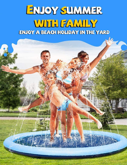 VISTOP Non-Slip Splash Pad for Kids and Dog, Thicken Sprinkler Pool Summer Outdoor Water Toys - Fun Backyard Fountain Play Mat for Baby Girls Boys Children or Pet Dog (67")