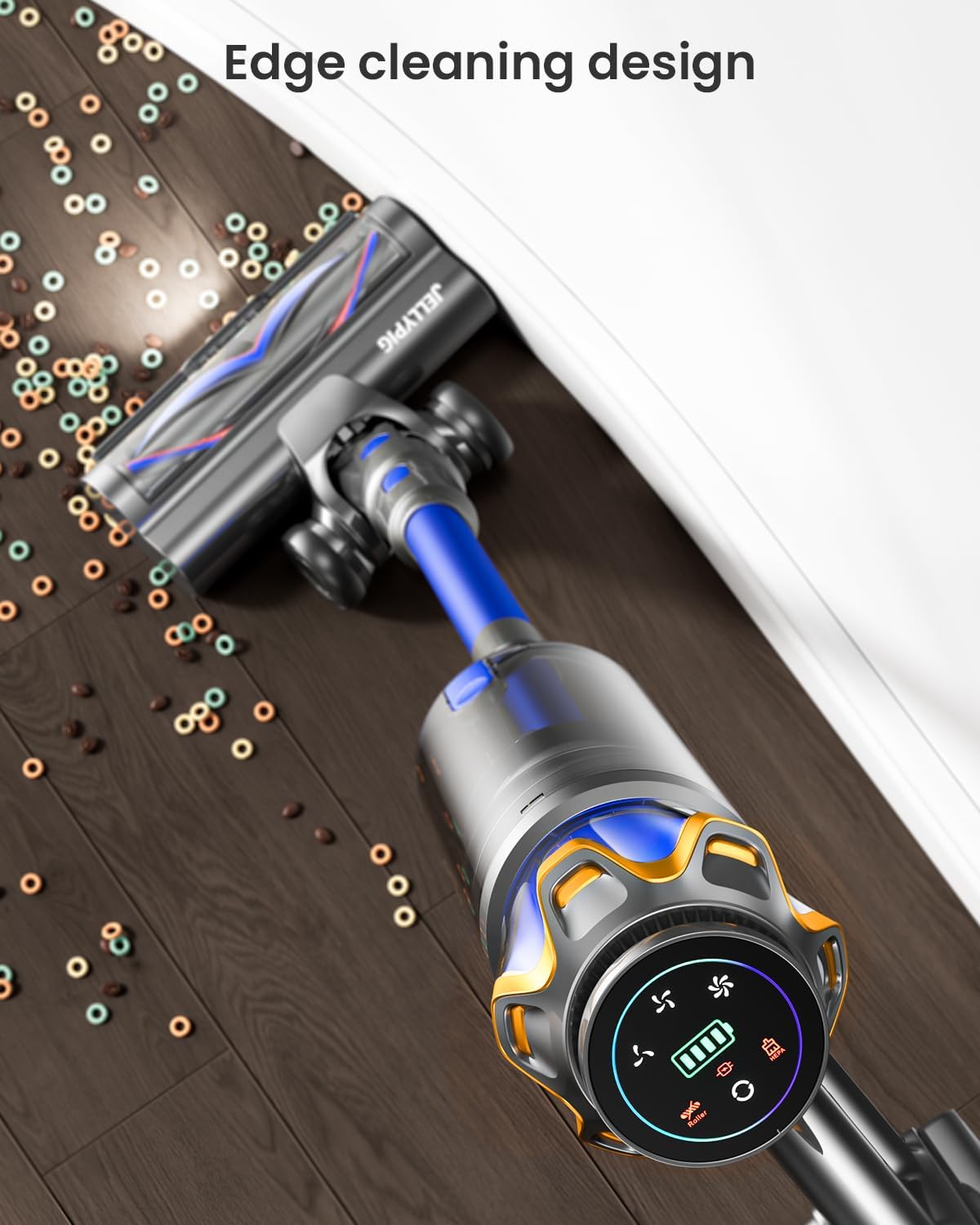 Cordless Vacuum Cleaner, Upgraded 580W 48KPA 65Mins Cordless Stick Vacuum Cleaner with Self-Standing and Touch Screen, Anti-Tangle Wireless Vacumm, Vacuum Cleaners for Home/Pet Hair/Carpets/Floors