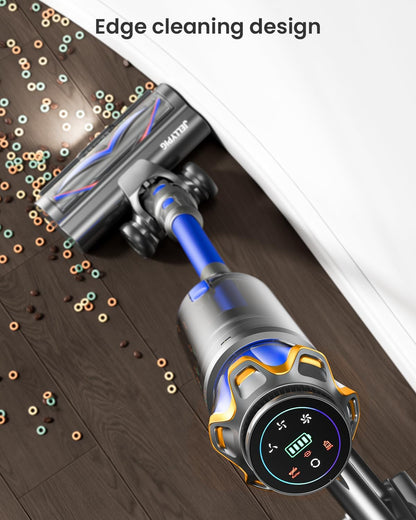 Cordless Vacuum Cleaner, Upgraded 600W 50KPA 70Mins Cordless Stick Vacuum Cleaner with Self-Standing and Touch Screen, Anti-Tangle Wireless Vacumm, Vacuum Cleaners for Home/Pet Hair/Carpets/Floors