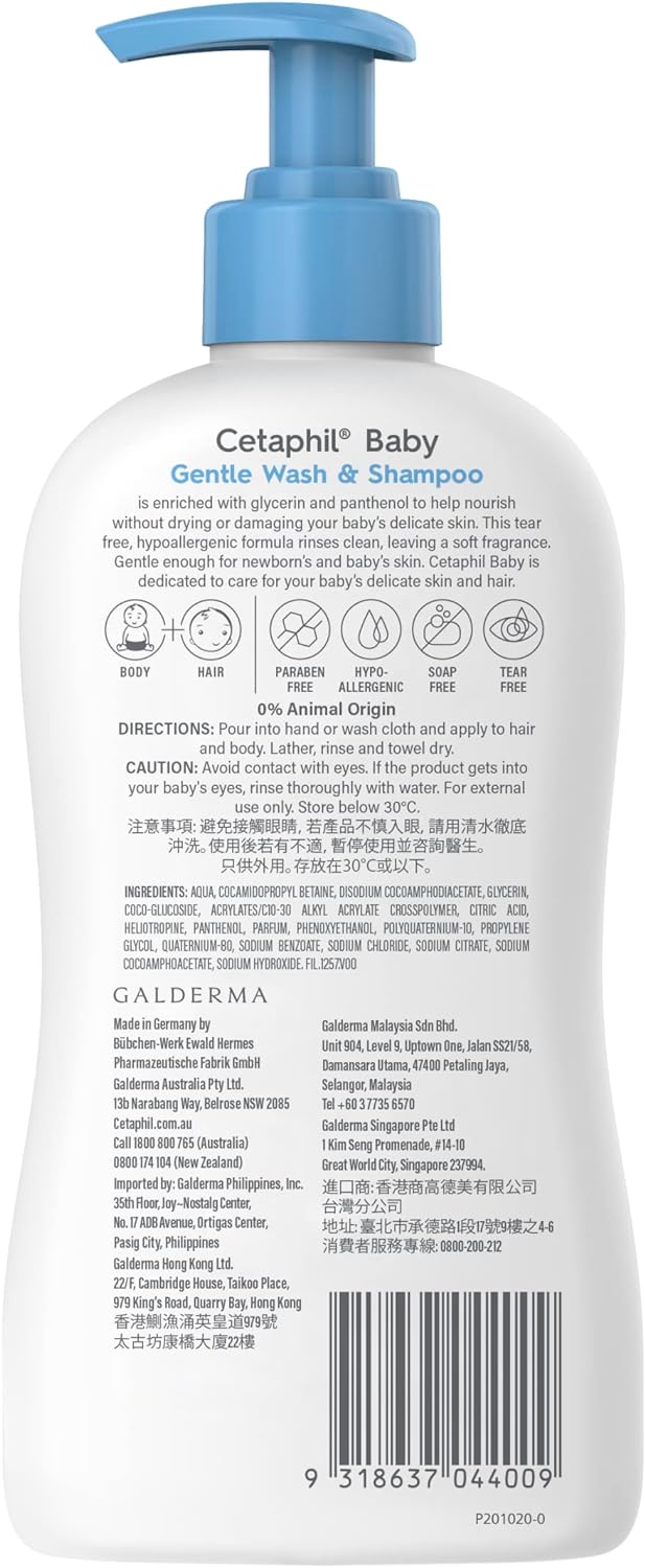 Cetaphil Baby Gentle Wash and Shampoo, 400ml