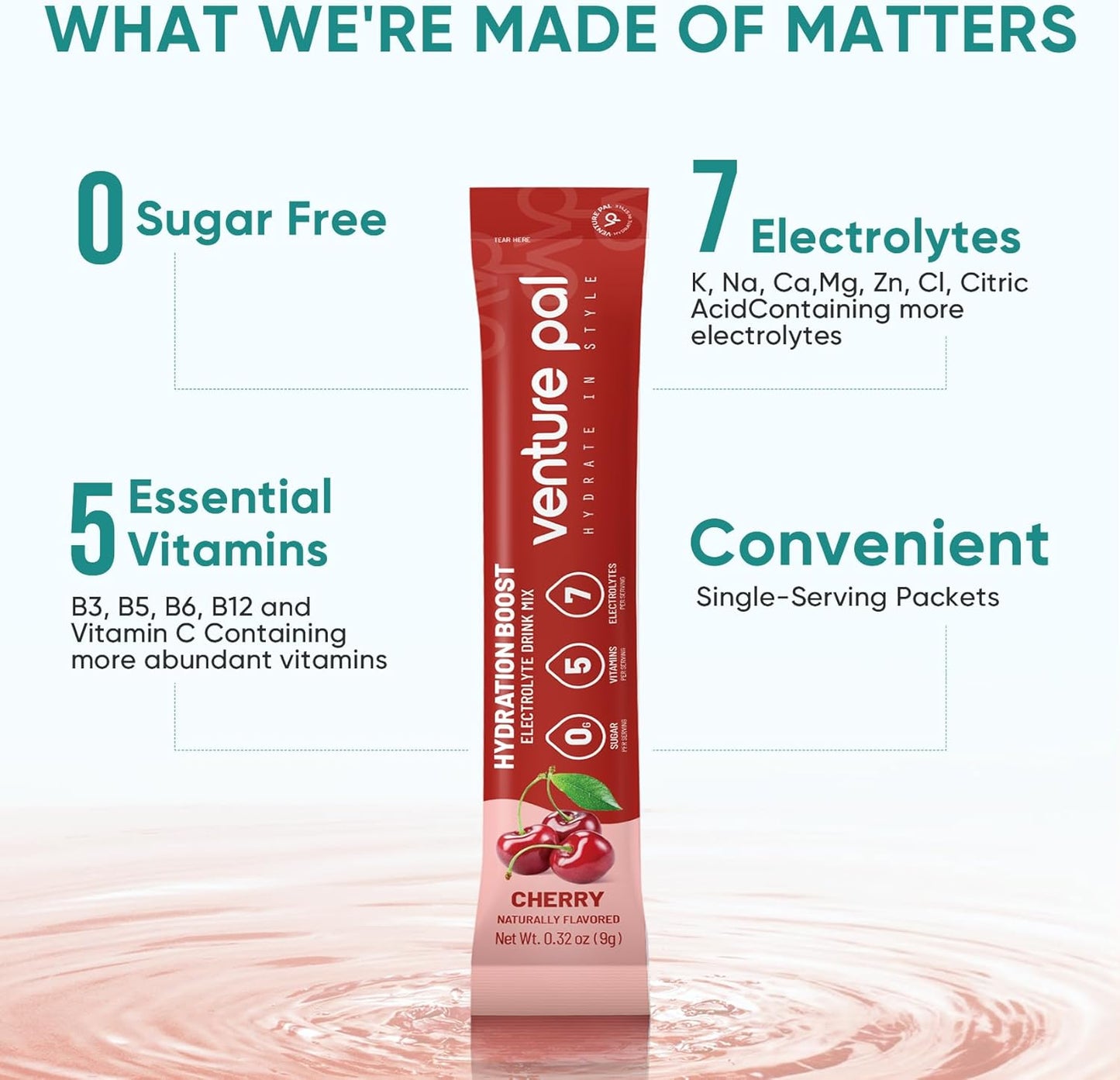 Venture Pal Sugar Free Electrolyte Powder Packets - Liquid Daily IV Drink