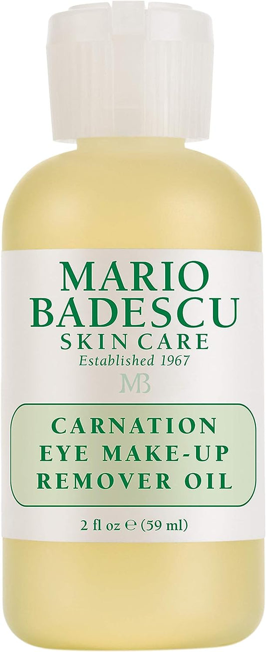 Mario Badescu Carnation Eye Makeup Remover Oil, Ideal for Combination, Dry or Sensitive Skin, Cleansing and Moisturizing Waterproof Mascara Remover with Sesame Seed Oil, 2 Oz