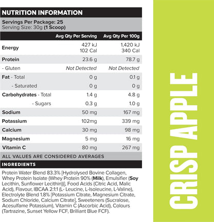 Muscle Nation Crisp Apple Protein Water 750g (25 Serves)
