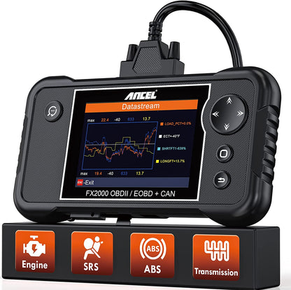 ANCEL FX2000 OBD2 Scanner, Car Scanner ABS SRS Transmission Airbag OBDII Scanner