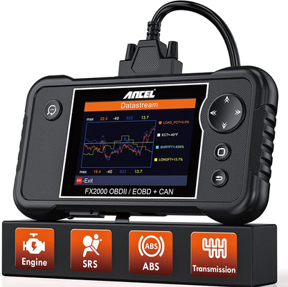 ANCEL FX2000 OBD2 Scanner, Car Scanner ABS SRS Transmission Airbag OBDII Scanner Diagnostic Tool