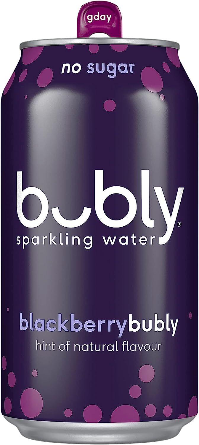 Bubly Blackberry Flavoured Sparkling Water Can 375 ml 8 Pack
