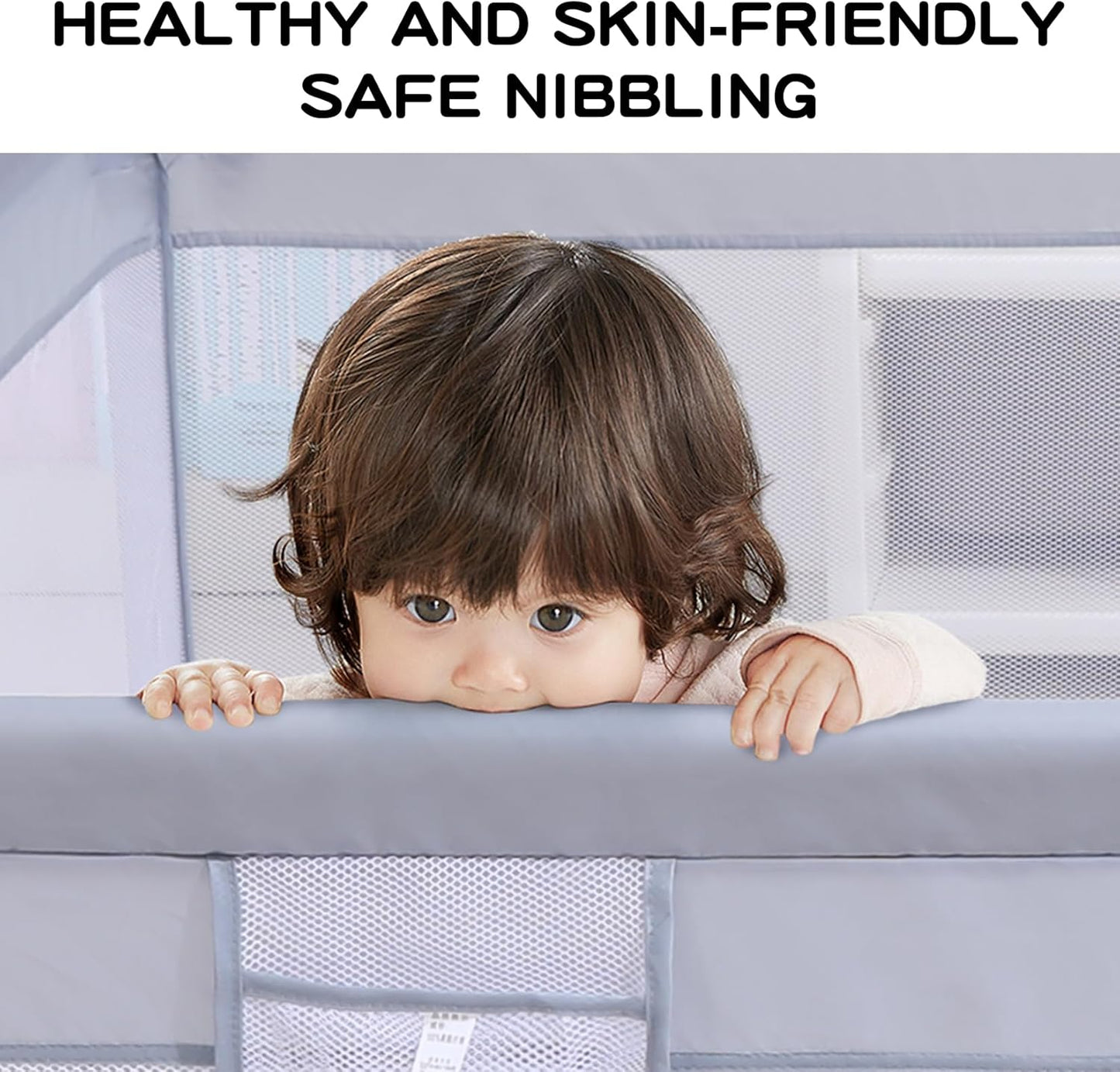 Baby Playpen, Playpens for Babies, Large Playard for Toddlers, Recreation Area (Gray, 205 * 185cm)