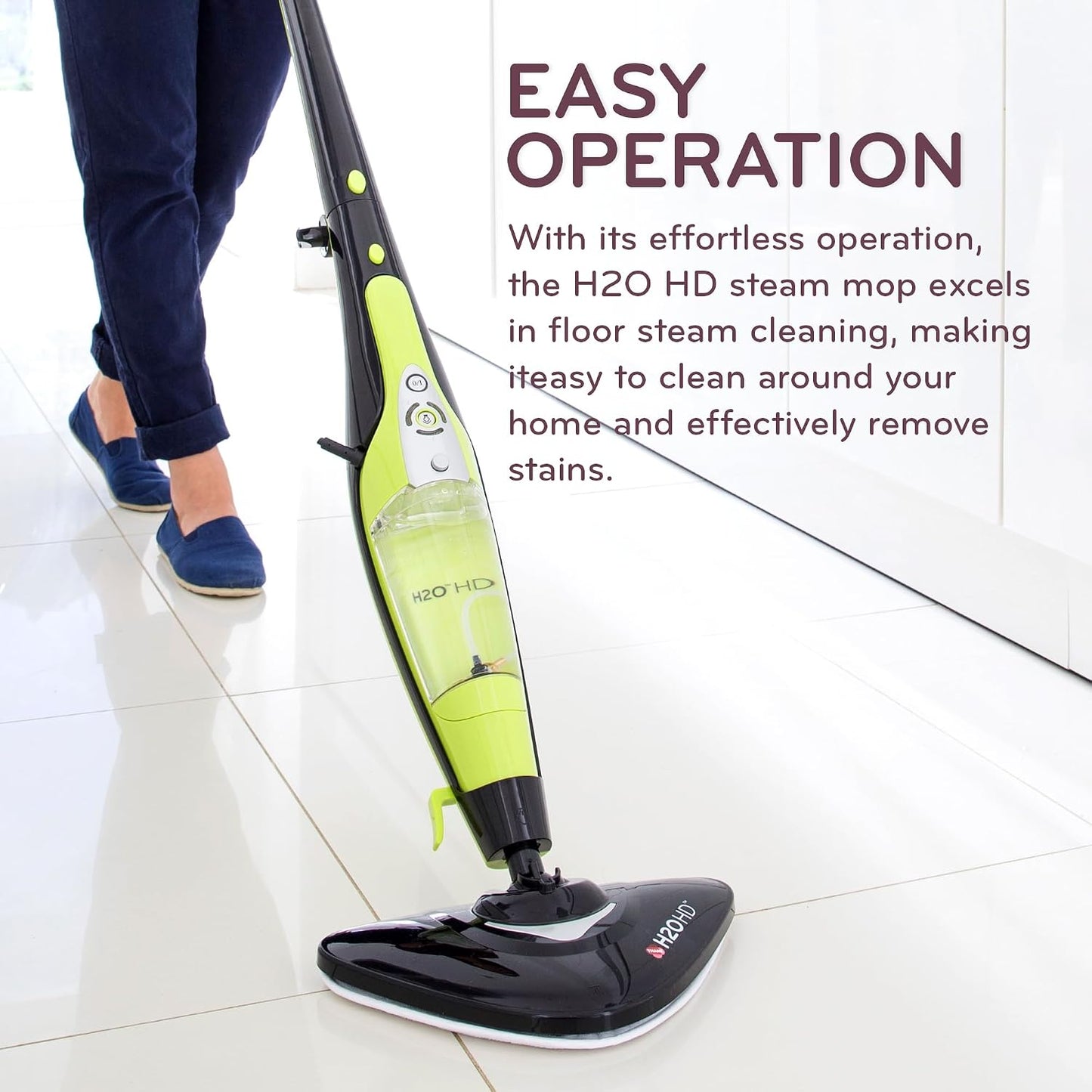 H2O HD Steam Mop & Handheld Steam Cleaner | 3-in-1 Floor Steamer | 1500W Power & 450ml Removable Tank