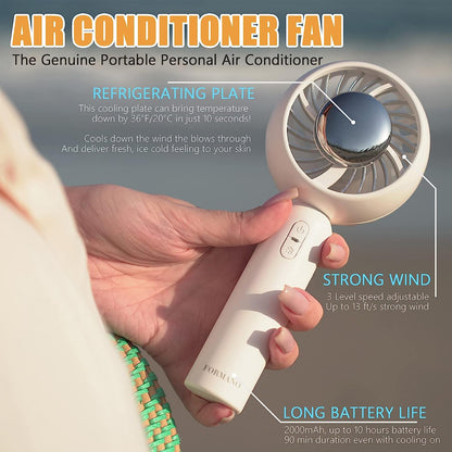 Handheld Cooling Fan Portable, Formano Mini Hand Fan with Rechargeable Battery Operated Small Personal Fan