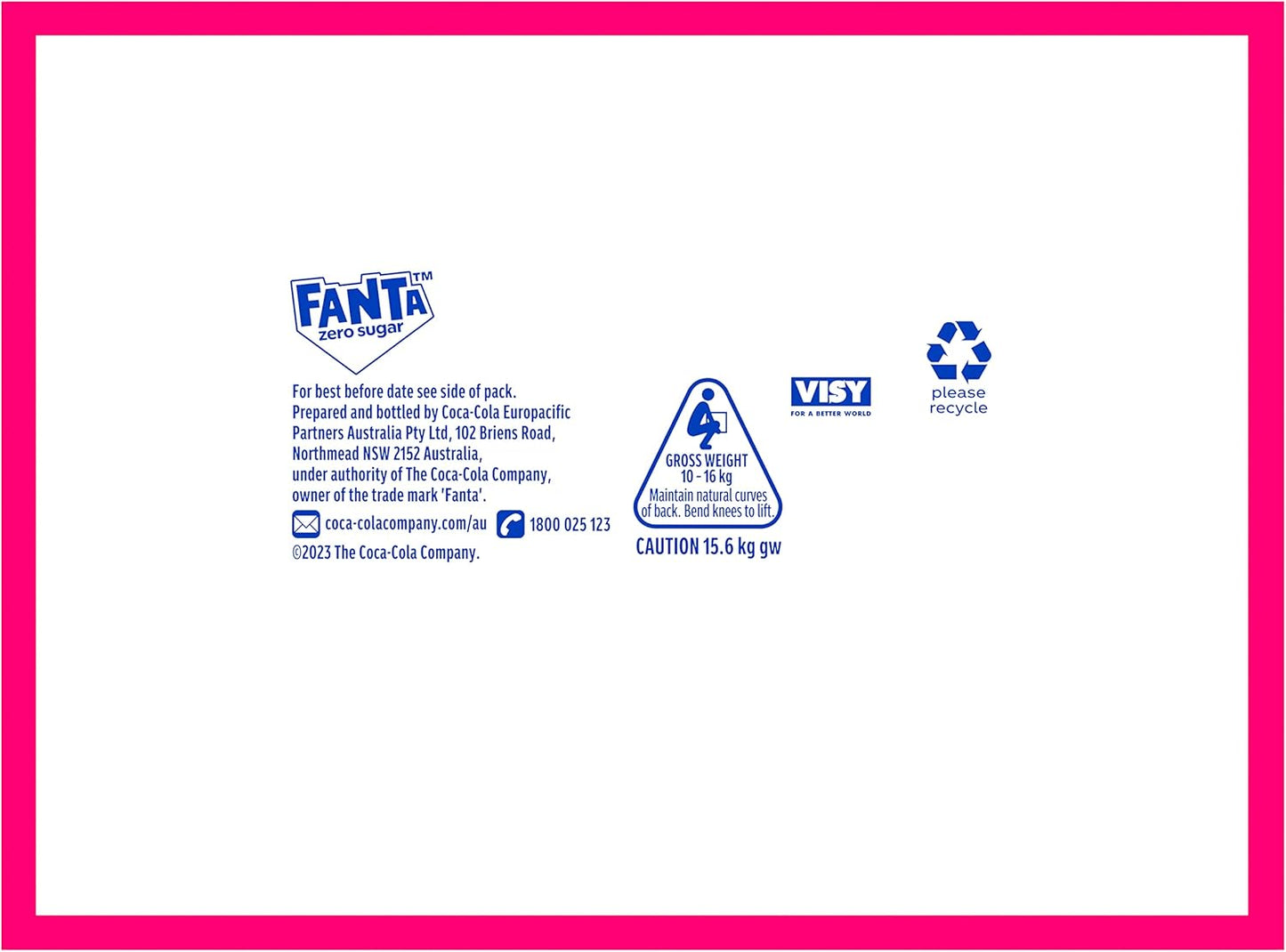 Fanta Raspberry Zero Sugar Soft Drink Multipack Bottles 12 x 1.25L