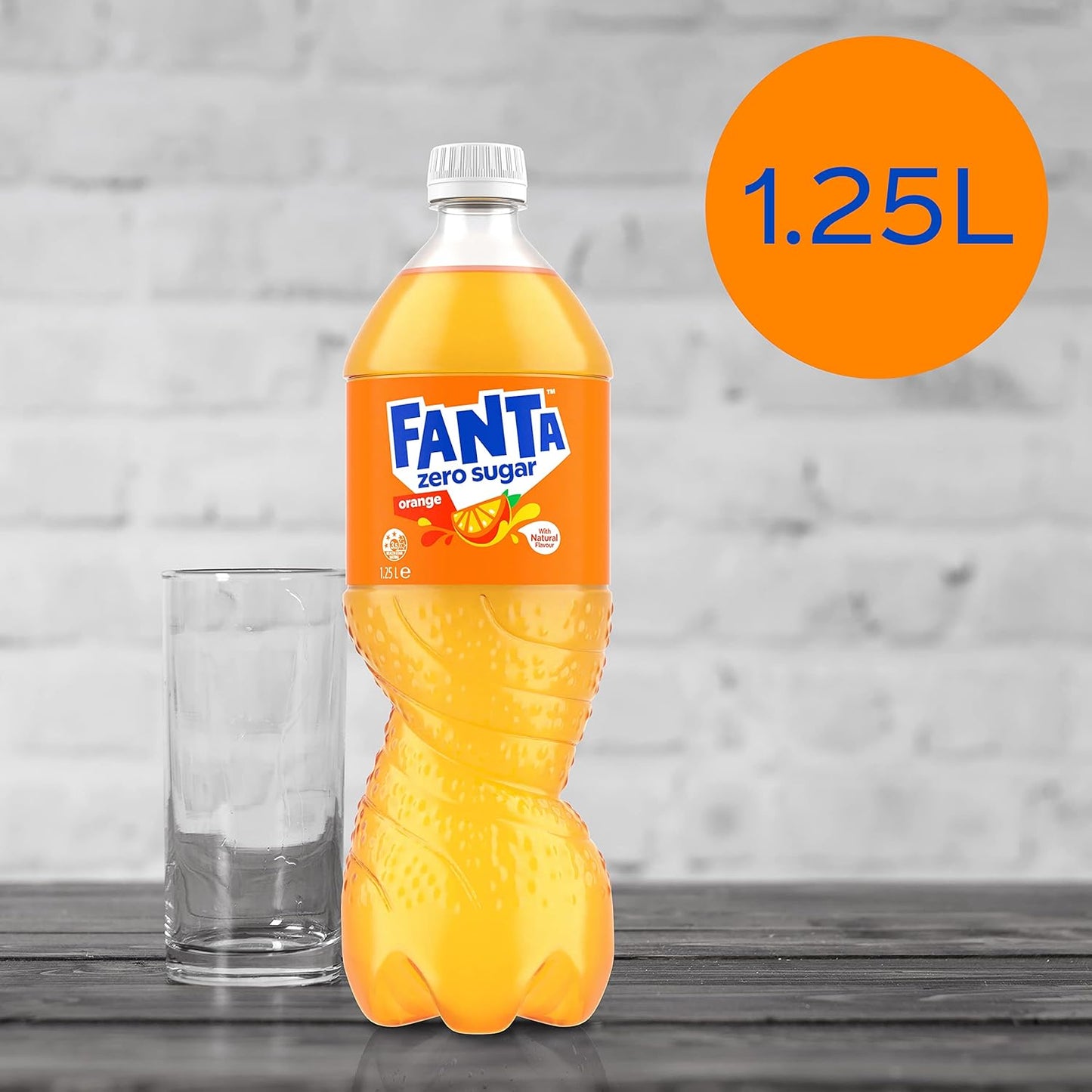 Fanta Orange Zero Sugar Soft Drink Multipack Bottles 12 x 1.25L