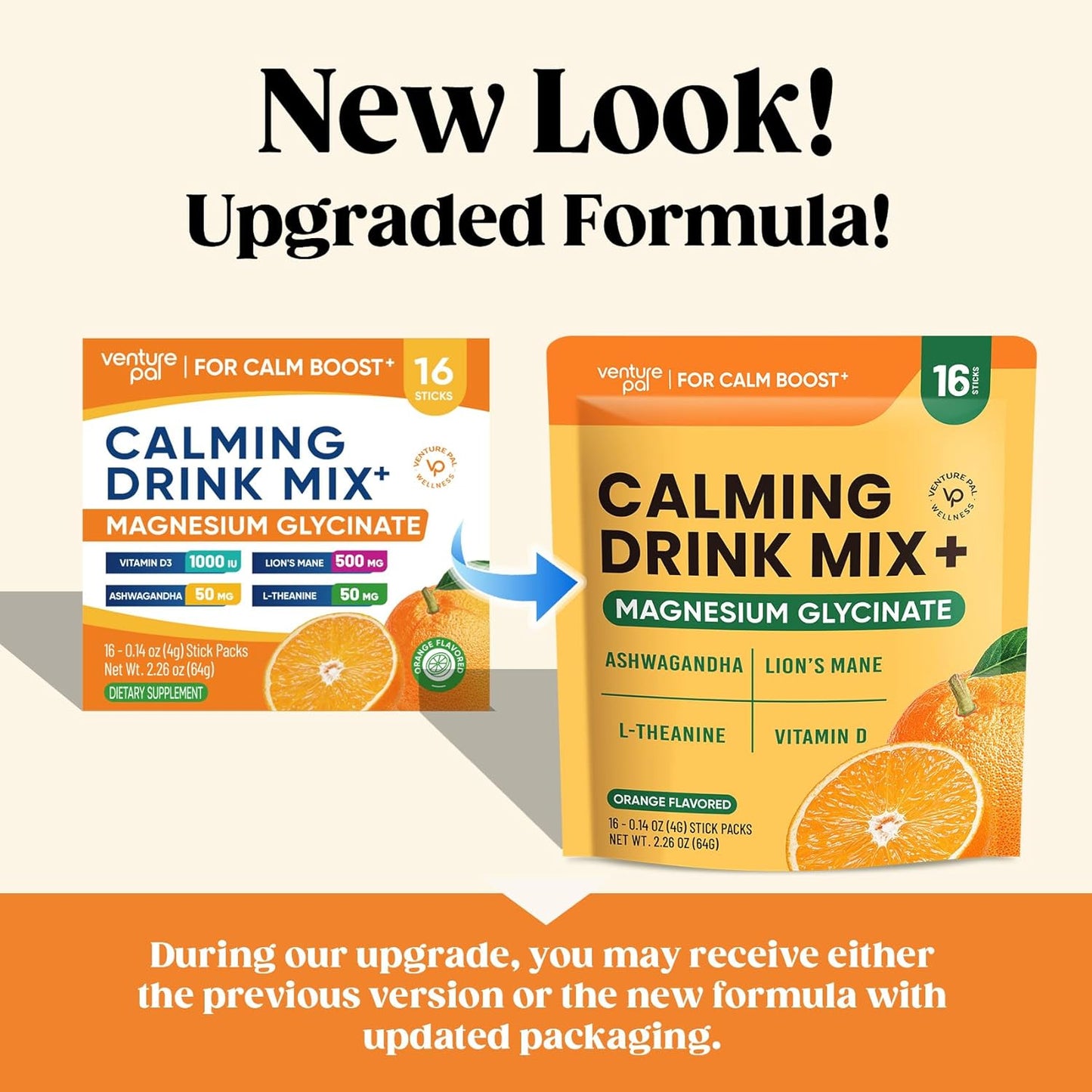 Venture Pal Calming Powdered Drink Mix, Magnesium Glycinate, Ashwagandha,sugar free