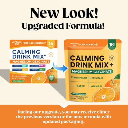 Venture Pal Calming Powdered Drink Mix, Magnesium Glycinate, Ashwagandha,sugar free