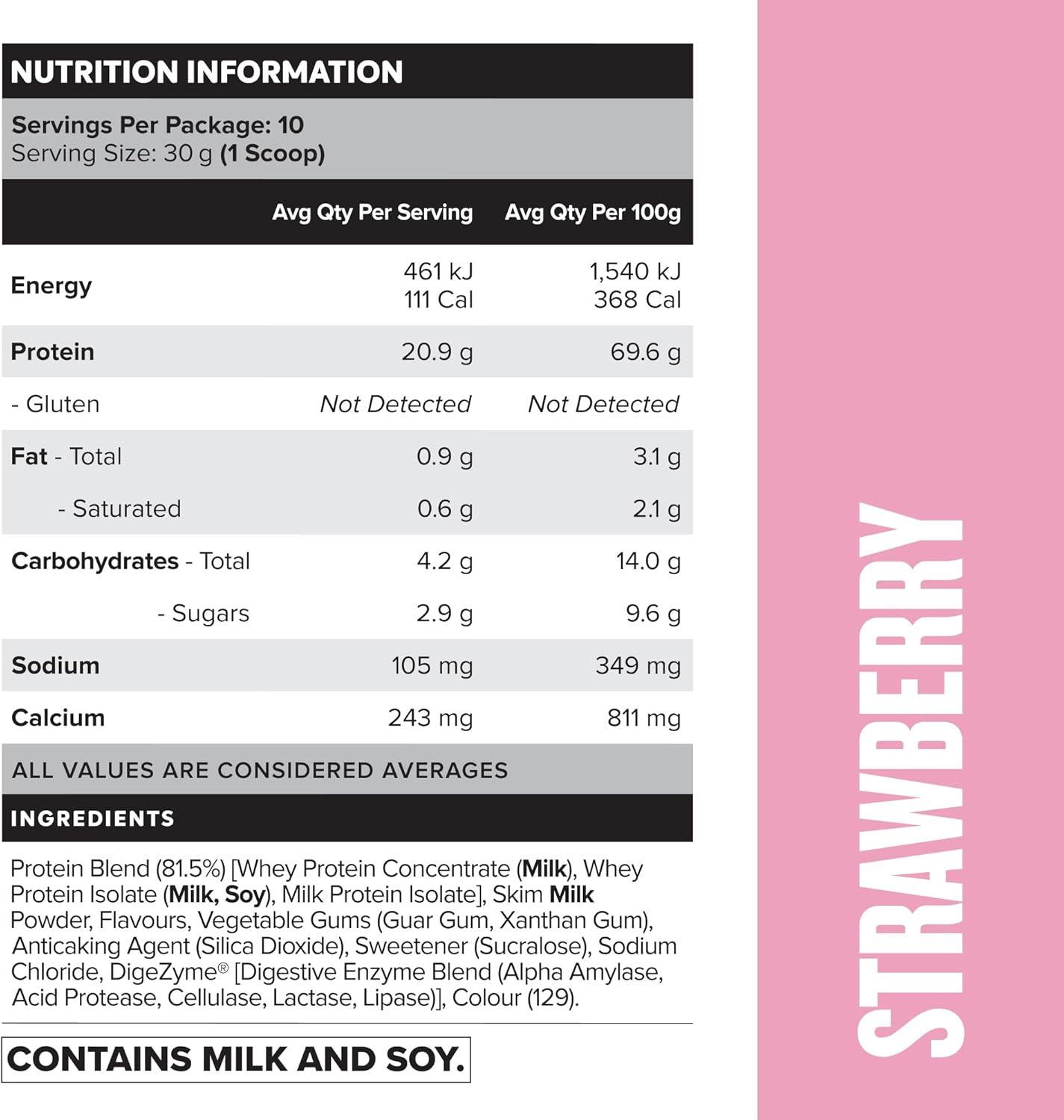 Roll over image to zoom in Muscle Nation Strawberry Daily Shake 300g (10 Serves)
