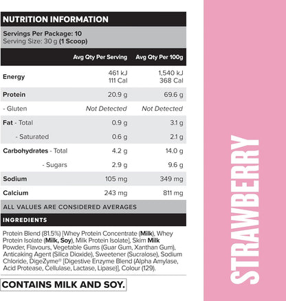 Roll over image to zoom in Muscle Nation Strawberry Daily Shake 300g (10 Serves)
