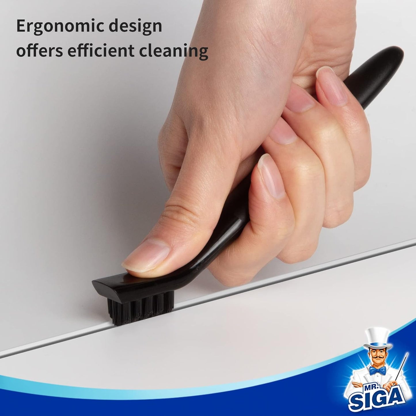MR.SIGA Grout Cleaner Brush Set, Detail Cleaning Brush Set
