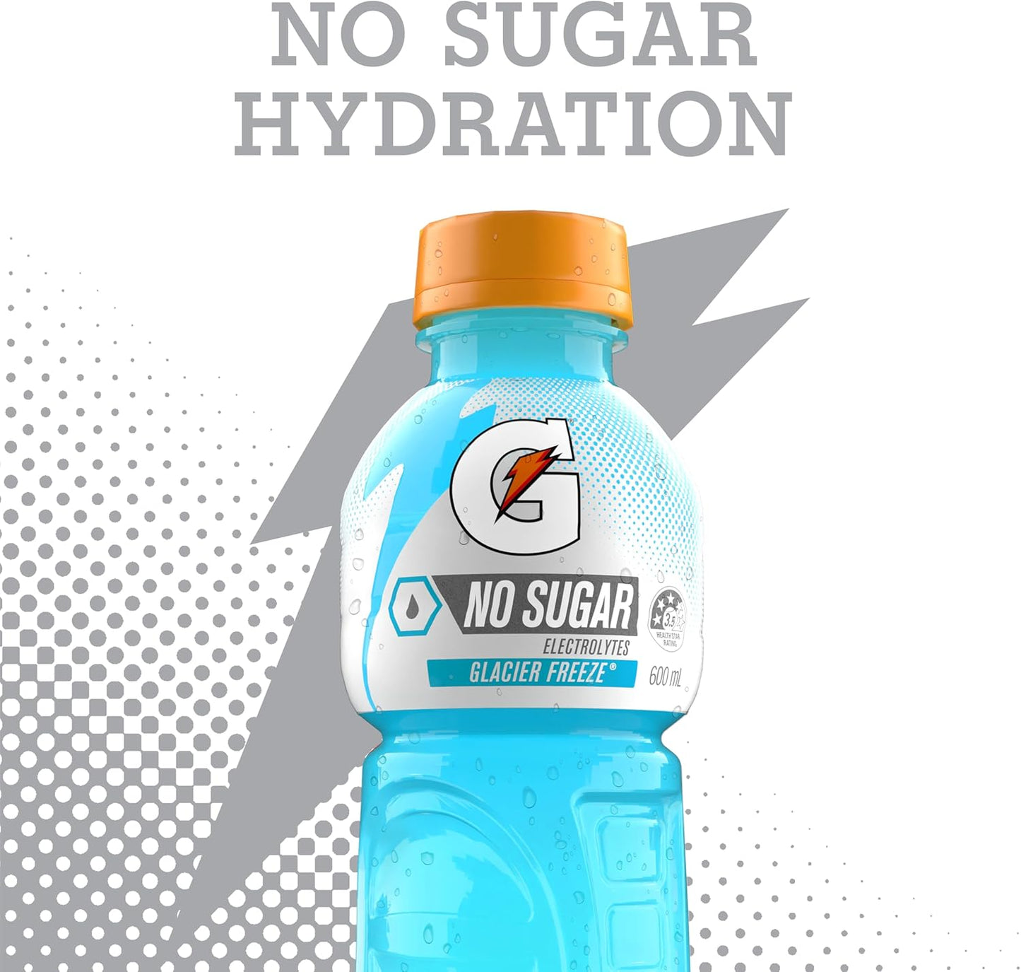 Gatorade No Sugar Glacier Freeze Sports Drink 12 x 600ml Bottle