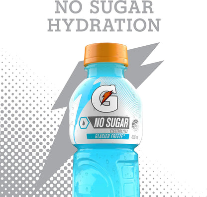 Gatorade No Sugar Glacier Freeze Sports Drink 12 x 600ml Bottle