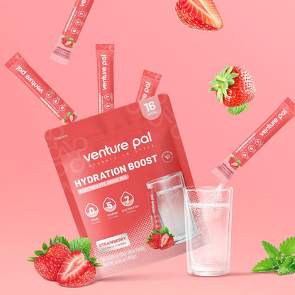 Venture Pal Sugar Free Electrolyte Powder Packets - Liquid Daily IV Drink Mix for Rapid Hydration ,16 Sticks