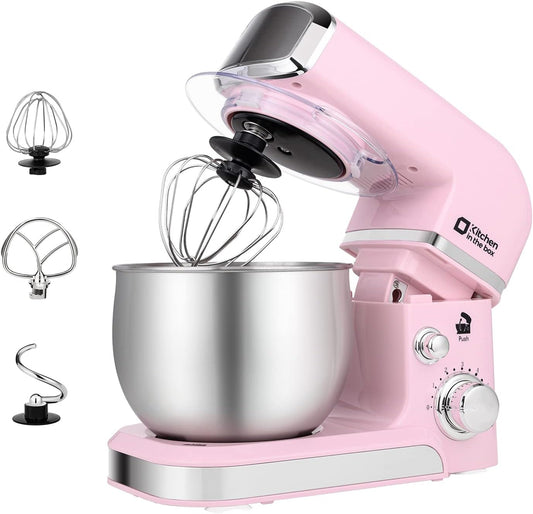 Kitchen in the box Stand Mixer,3.2Qt Small Electric Food Mixer,6 Speeds Portable Lightweight Kitchen Mixer for Daily Use with Egg Whisk,Dough Hook