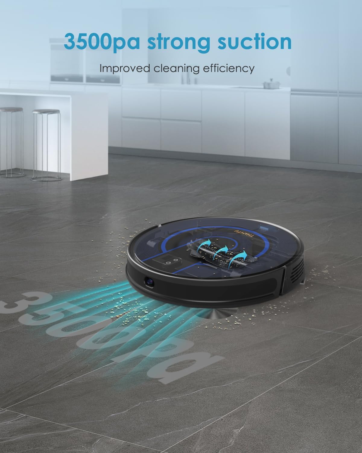 Robot Vacuum and Mop Combo with Auto-Empty Station, Hands-Free Cleaning for 60 Days, 3800Pa Suction, 330mins Max Run-time, Precision Mapping with Lidar & dToF Sensors, White