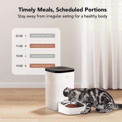 PETLIBRO Automatic Cat Food Dispenser, Automatic Cat Feeder with Customize Feeding Schedule, Auto Cat Feeder with Interactive Voice Recorder, Timed Pet Feeder for Cat & Dog 1-4 Meals Dry Food 4L