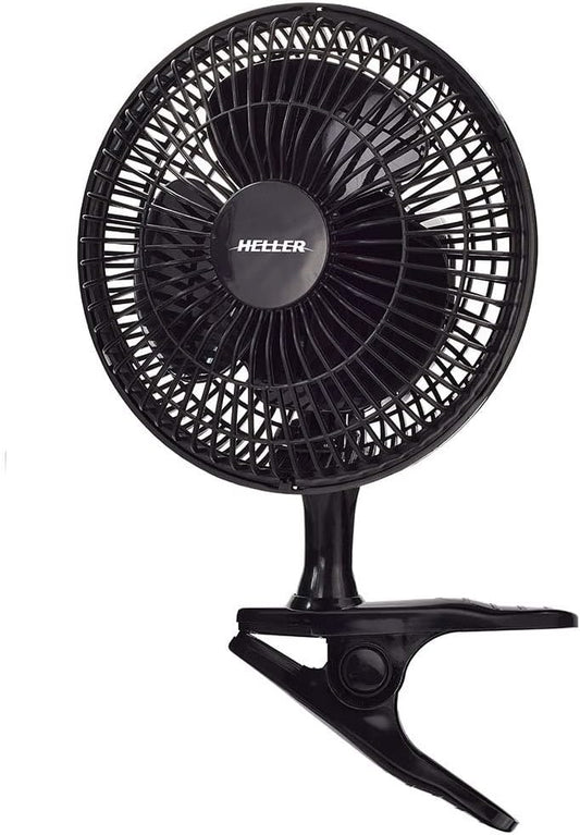 Heller 15cm Desk/Personal/Clip Fan/Tilt/Air Cooling/Cooler Black