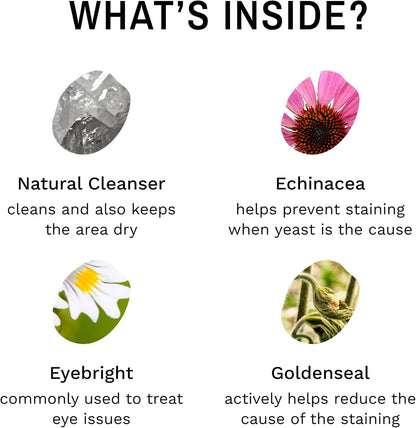 Eye Envy Tear Stain Remover Powder for Dogs and Cats. 100% Natural, Safe. Apply Around Eyes. Absorbs and Repels Tears. Keeps Area Dry.Made in The USA (2.5 oz)